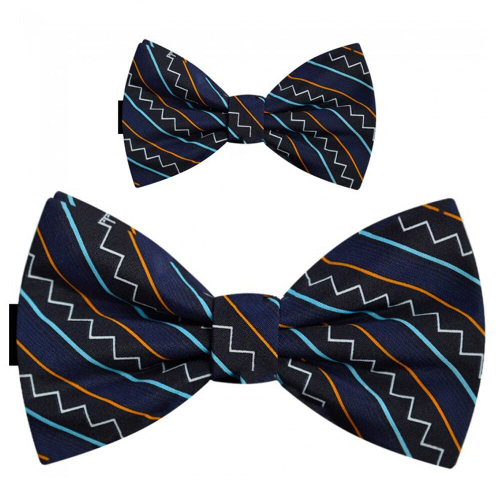 Papioane tata fiu, bleumarin, print zig zag