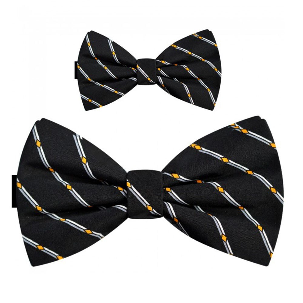 Papioane tata fiu, negru, imprimeu dungi