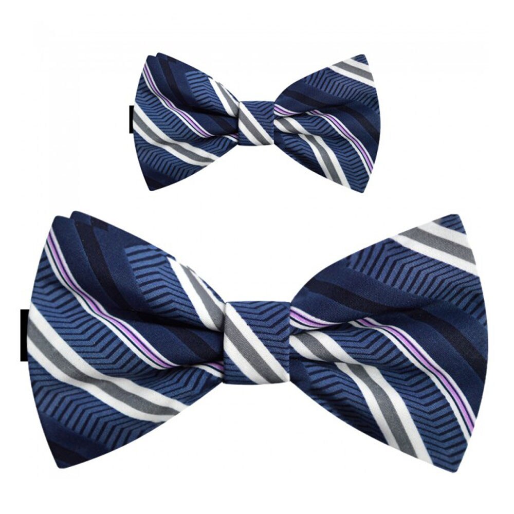 Papioane tata fiu, albastru cobalt, model dungi diverse dimensiuni