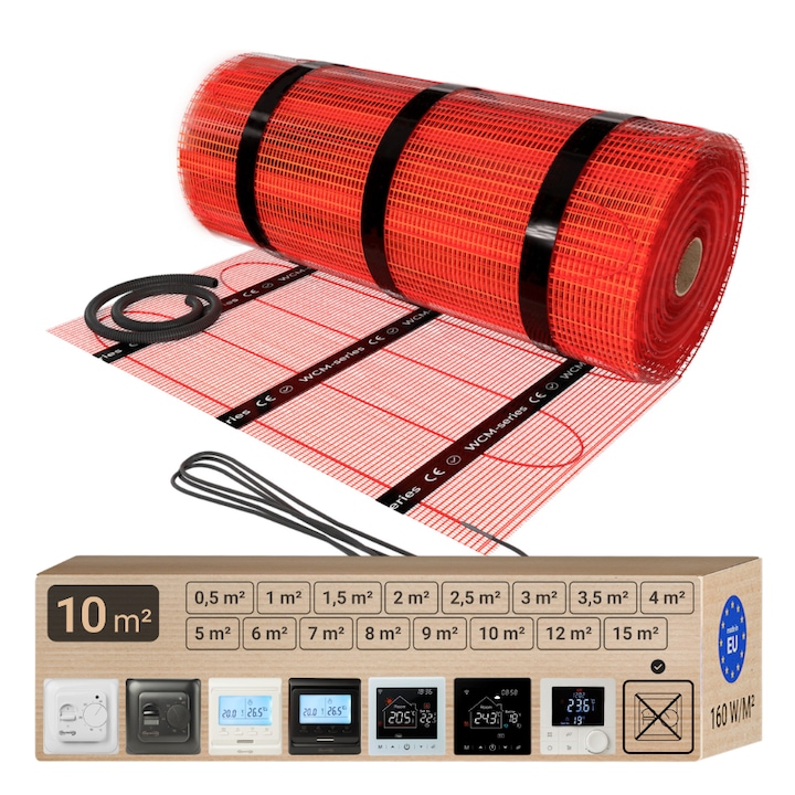 Covor incalzire in pardoseala Warmcoin WCM, 10.0 m² (1600W, 230V)