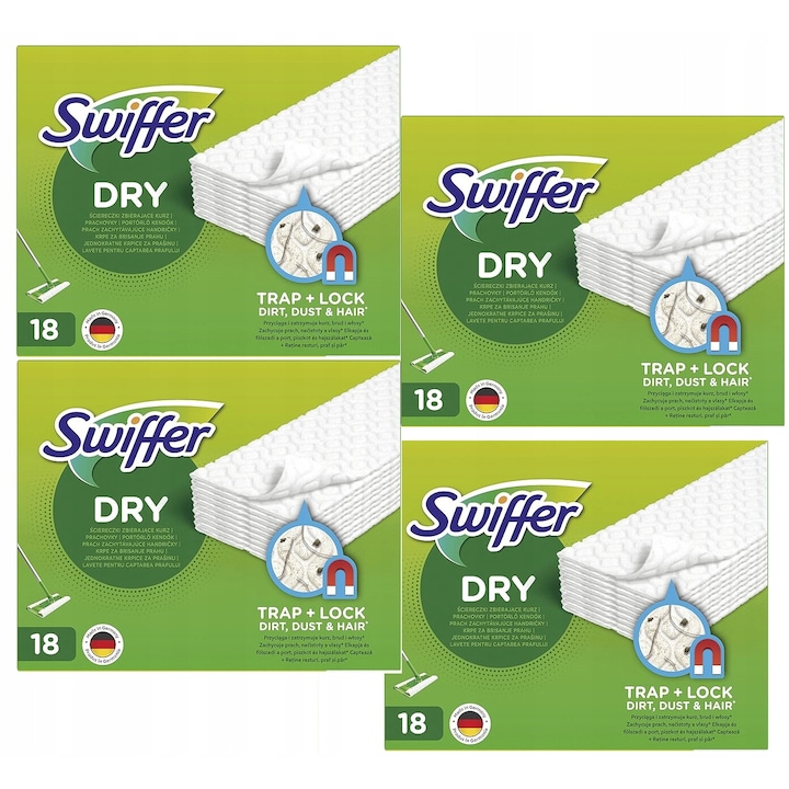 Set 27 lavete Swiffer, atrag si retin 3x mai mult praf, alb