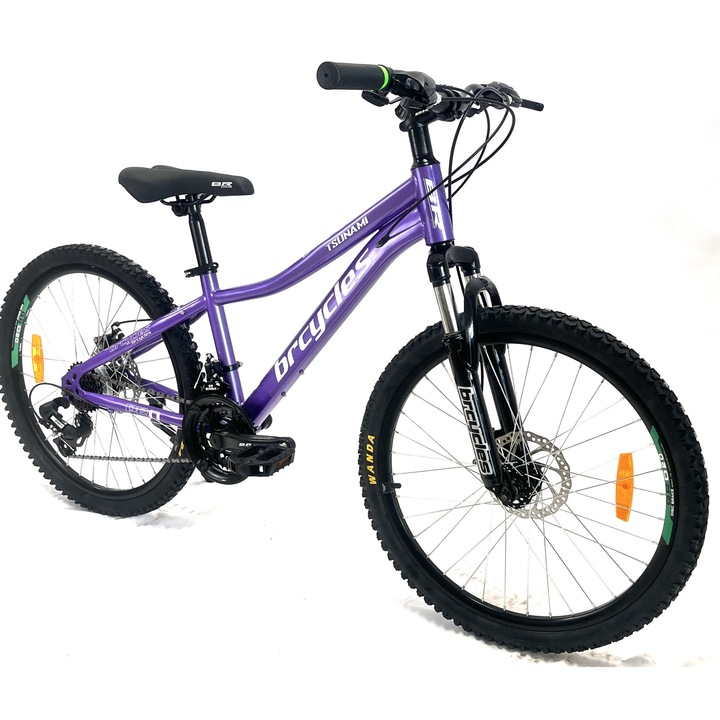 MTB kerékpár 24″ Tsunami BR, acélváz, 21 sebesség, Shimano, lila