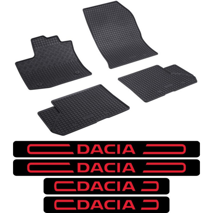 Covorase Dacia Dokker, Van, din 11.2012 - prezent, 5 locuri si set 4 stickere protectie praguri Dacia
