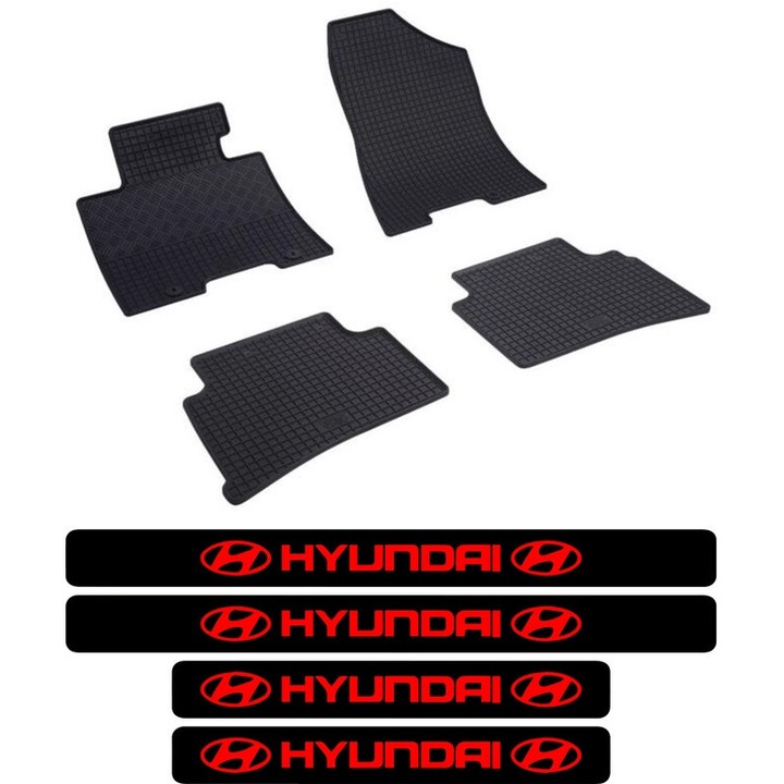 Covorase Hyundai Tucson, SUV, din 07.2015 - 09.2020 si set 4 stickere protectie praguri Hyundai