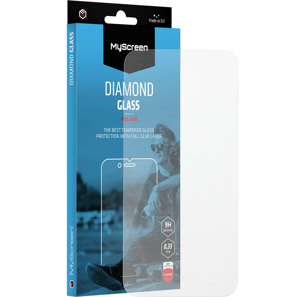 Sticla MyScreen Diamond Glass Full Glue pentru iPhone 16 Plus, transparenta
