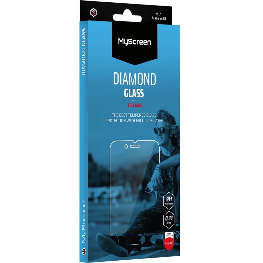 Sticla MyScreen Diamond Glass Full Glue pentru iPhone 16 Plus, transparenta