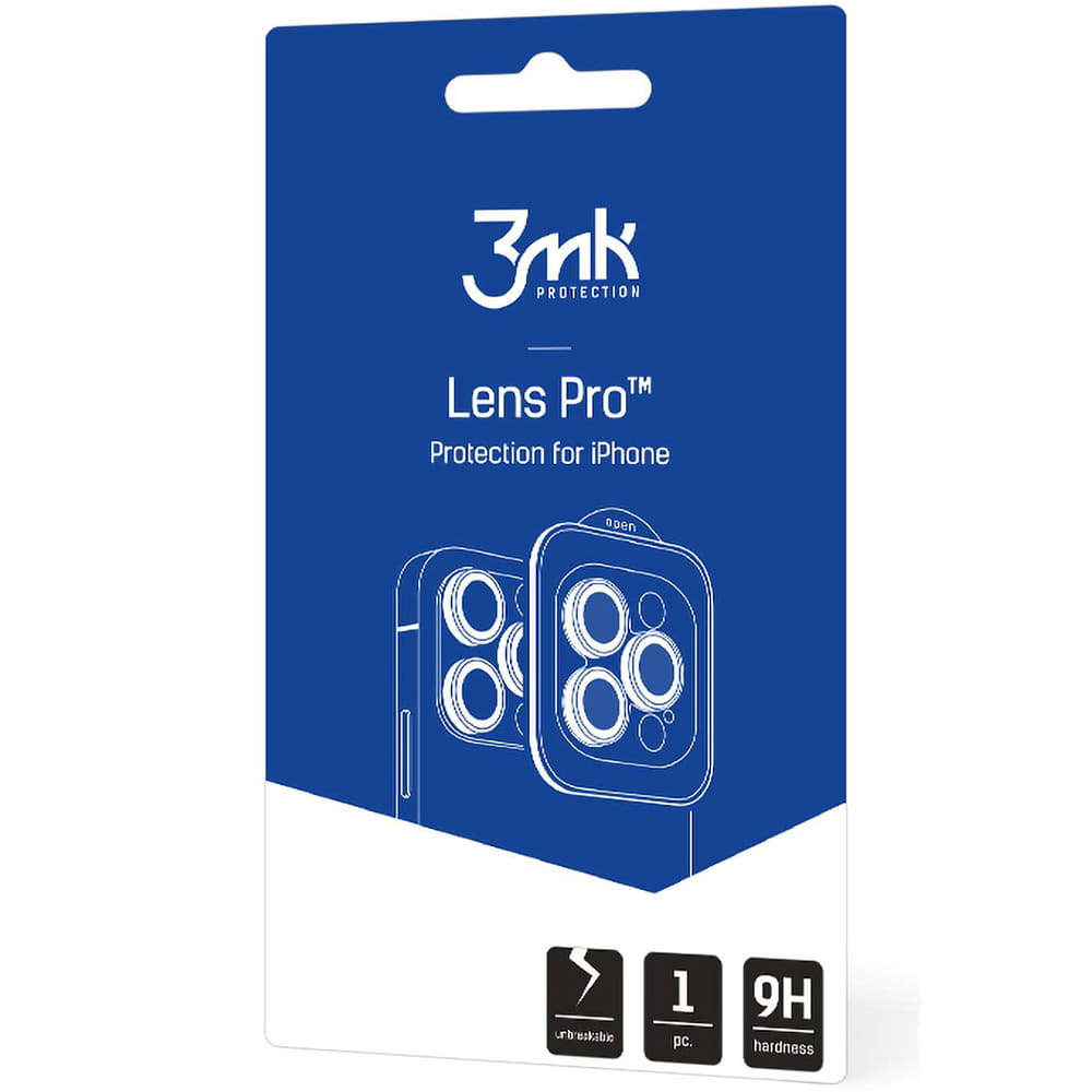 Folie sticla camera foto 3mk Lens Protection Camera Cover compatibila cu iPhone 16 / 16 Plus, Negru