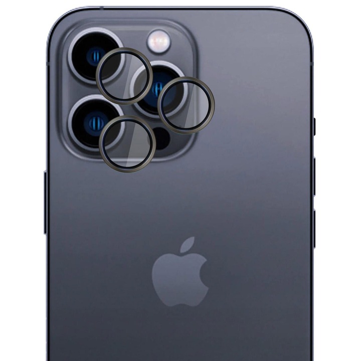 Sticla camera photo 3mk HARDY Lens Protection Pro pentru iPhone 16 Pro / 16 Pro Max, gri