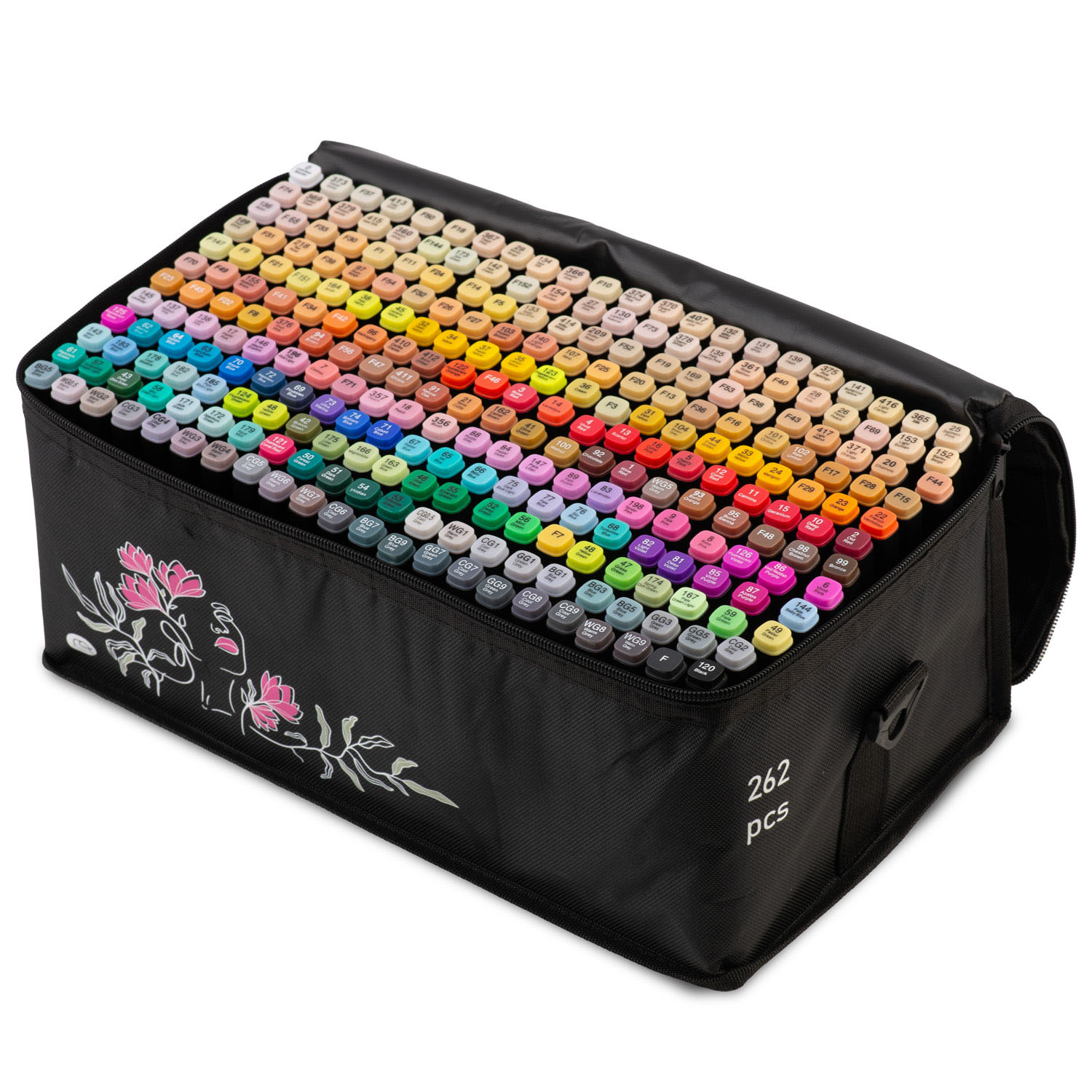 Lot De 168 Marqueurs à Alcool Nukido - Pointes Double Face 2mm/7mm, étui Personnalisable - 2