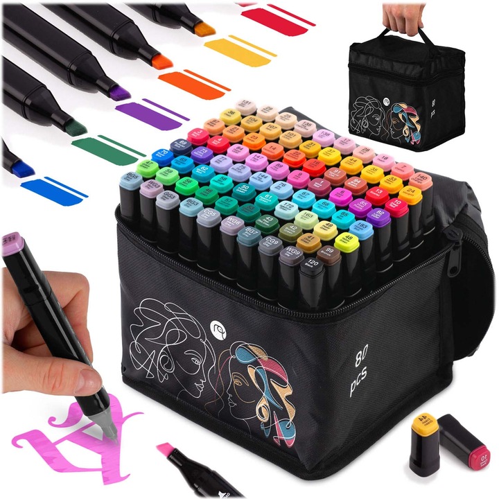 Nukido NK-912 alkoholos markerek, 80 darabos kiszerelésben