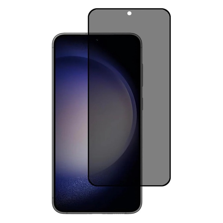 Folie sticla Mobilesmart pentru Samsung Galaxy S23 PLUS, Privacy, Compatibila cu senzorul de amprenta, Anti Soc, Full Glue