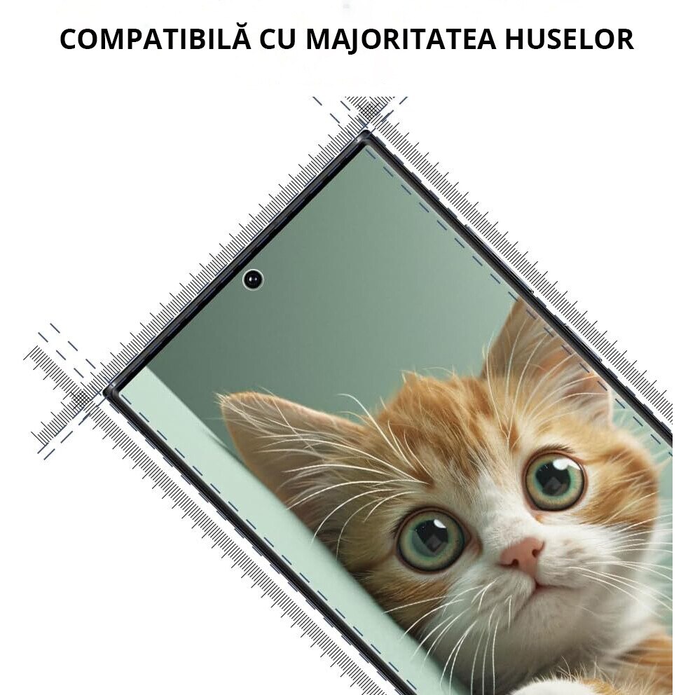 Folie sticla Mobilesmart pentru Samsung Galaxy S23 ULTRA, Compatibila cu senzorul de amprenta, Anti Soc, Full Glue