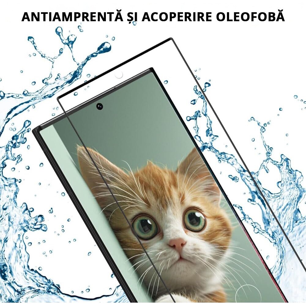 Folie sticla Mobilesmart pentru Samsung Galaxy S23 ULTRA, Compatibila cu senzorul de amprenta, Anti Soc, Full Glue