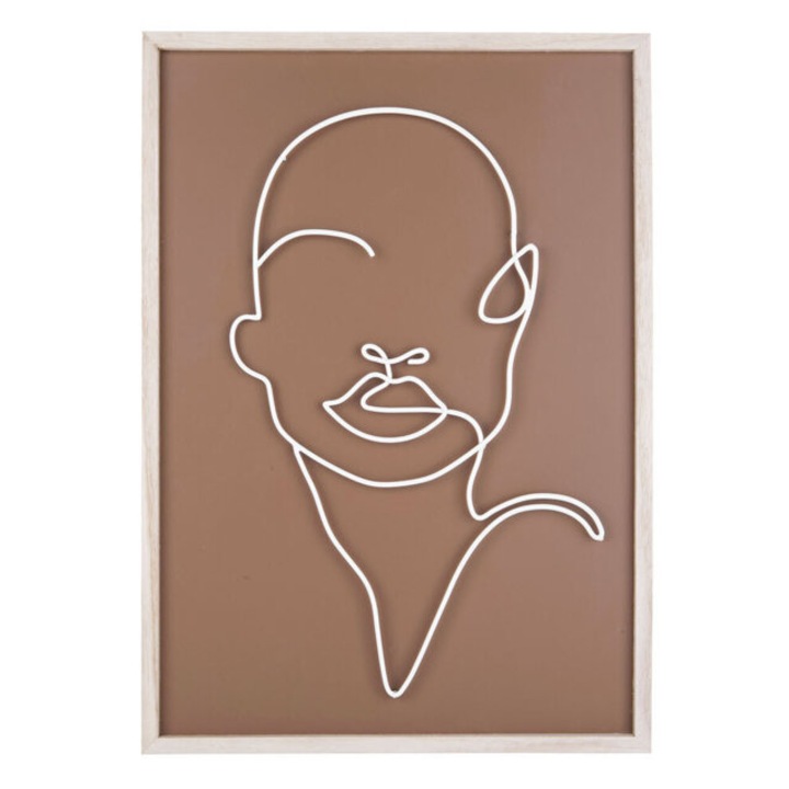 Decor de perete cu motiv metalic al fetei, ART LINE