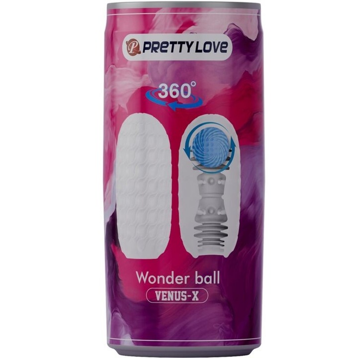 Maszturbátor, Pretty Love, modell BM-00900T89-3Q, texturált, fehér, 140x65mm