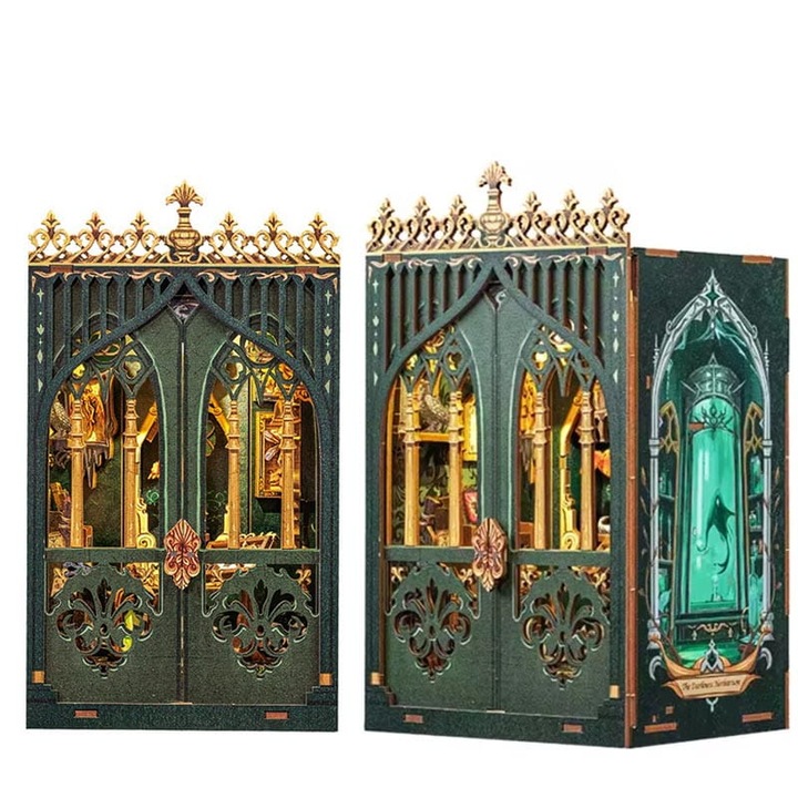 3D пъзел Habarri, Book Nook DIY Unusual Herbarium, 98 елемента, с LED осветление