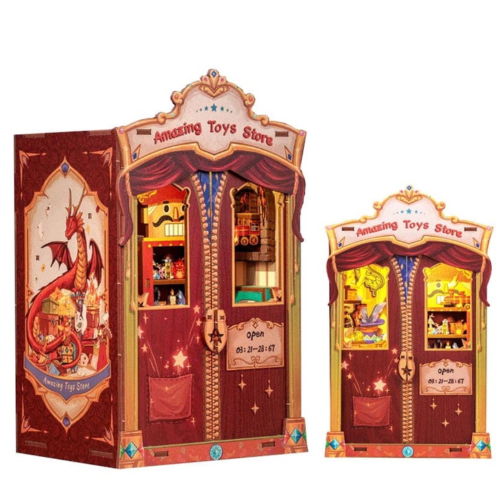 3D пъзел Habarri, Book Nook DIY Hocus Pocus, 107 части, с LED осветление, 8+ години