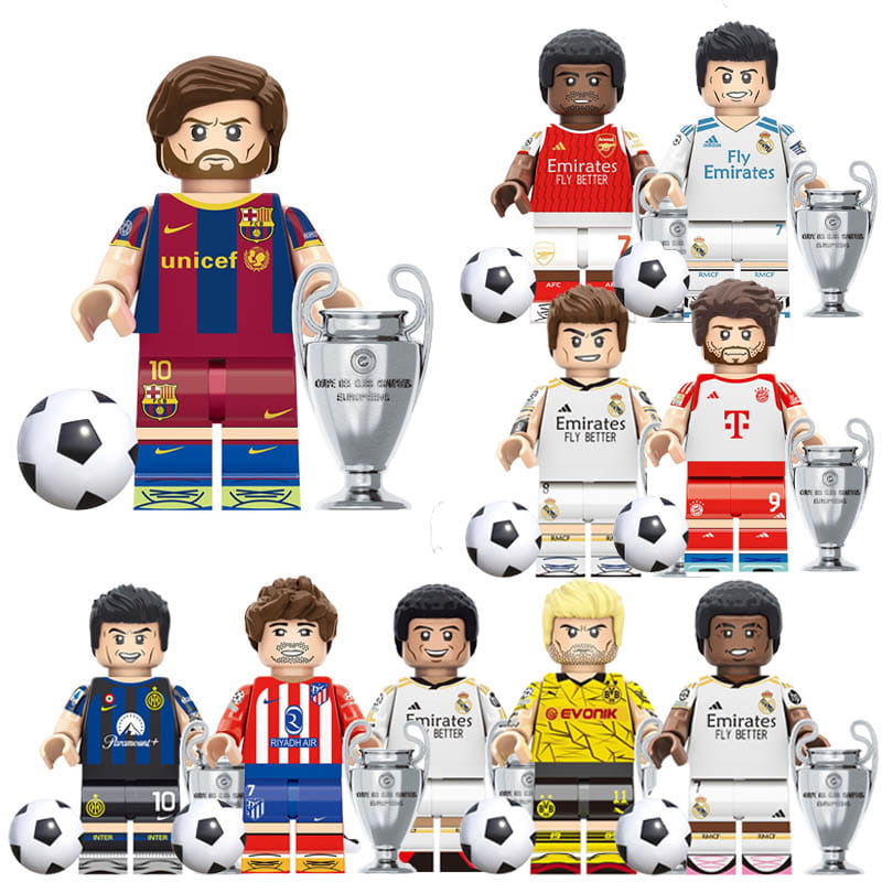Trofee de fotbal - Fotbalisti Ronaldo Messi Kane Kroos Martinez