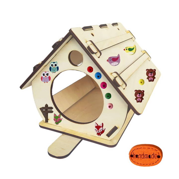 Направи си сам комплект хранилка за птици, Хабари, дърво, 22,5x20,5x17,5см, за деца 4+