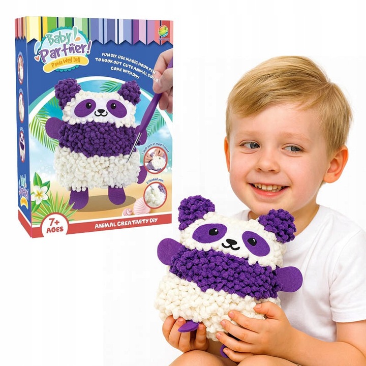 Mascota de cusut Habarri, Perna Ursulet, proiect DIY pentru cei mici, croseta ergonomica, material tip plasa usor de folosit, dezvolta concentrarea, varsta 4+