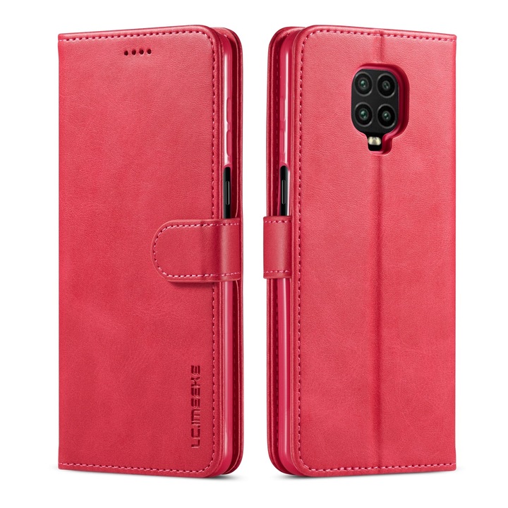 Husa pentru Xiaomi Redmi Note 9 Pro, CaseMe, piele, tip portofel, inchidere magnetica, stand, suport moale la culoarea husei, culoare Roz