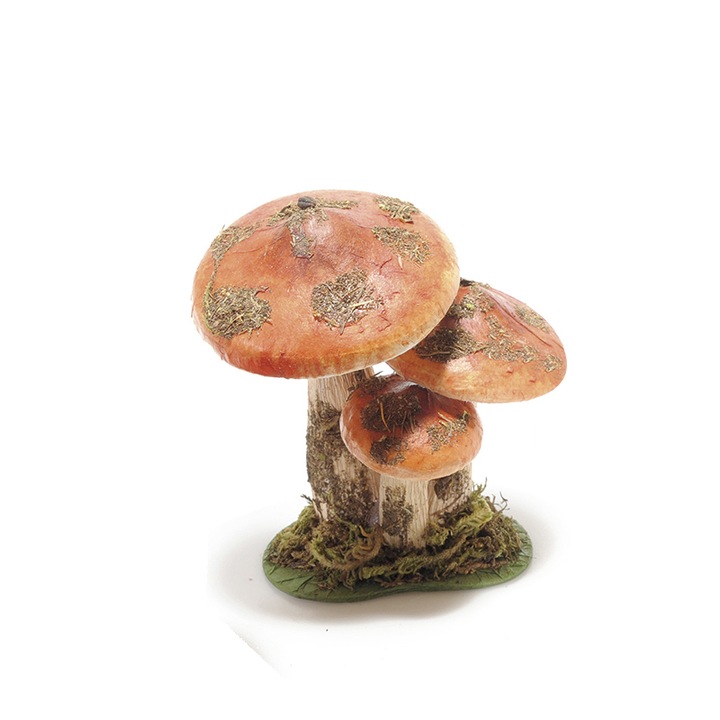 Ciupercute decorative hartie, textil multicolor 10, 5 x 7, 5 x 15 H