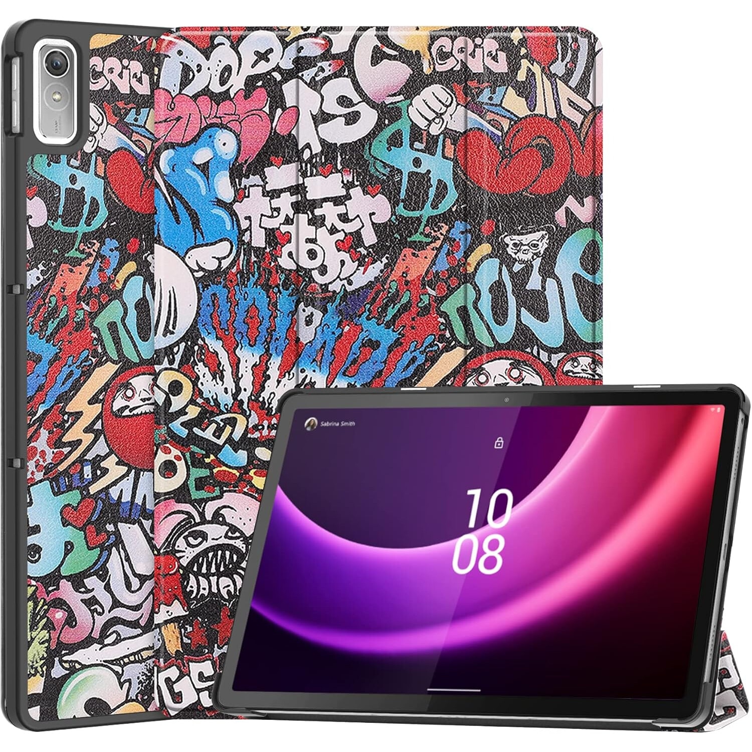 Husa Sigloo pentru tableta Lenovo Tab P11 Gen2(TB-350), 11.5 inch, Graffity, Trifold, Smart Cover, Ultraslim