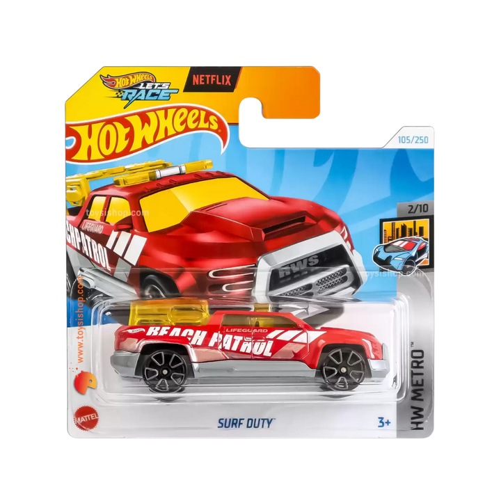 Masinuta Metalica Hot Wheels, Surf Duty, Colectia HW Metro - Editia 2024, Rosu, 1:64