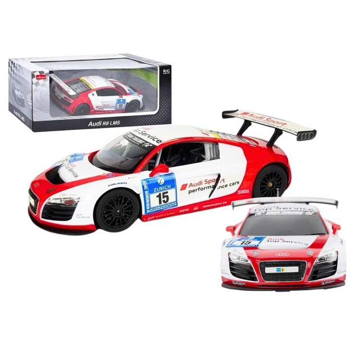 Masinuta R/C Audi R8 LMS 1:24, alb, 35x10x9cm, set complet