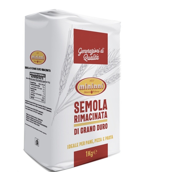 Semola Rimacinata Di Grano Duro Faina 1kg - Mininni