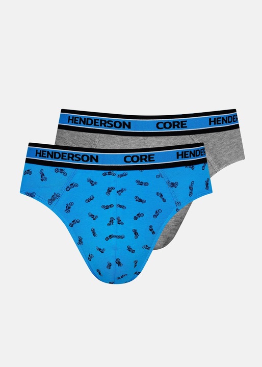 Комплект мъжки слипове Henderson BOOST, 2 бр, Памук, Сив/Син, 2XL