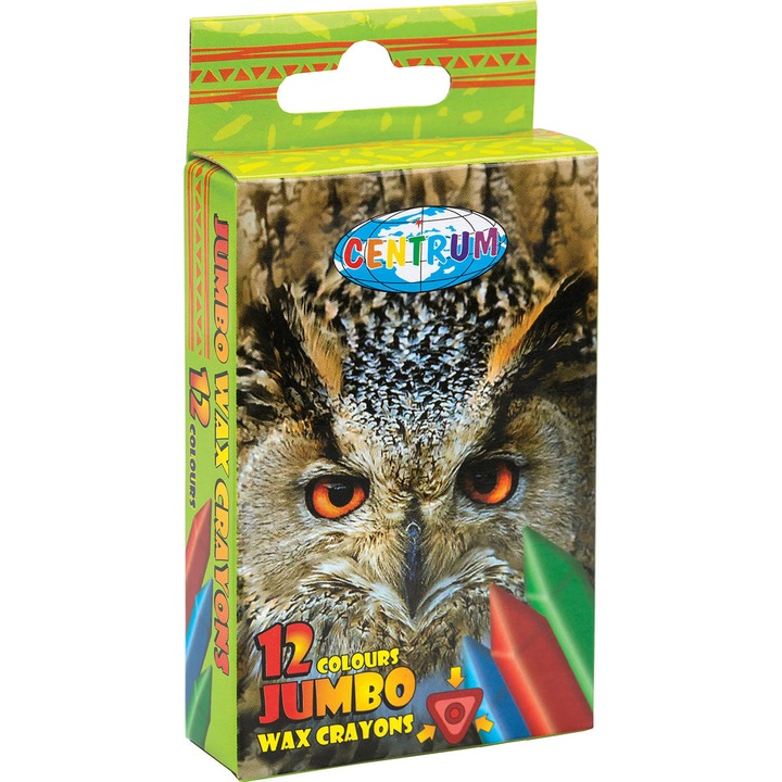Пастели Centrum Jumbo Zoo 12 цвята триъгълни