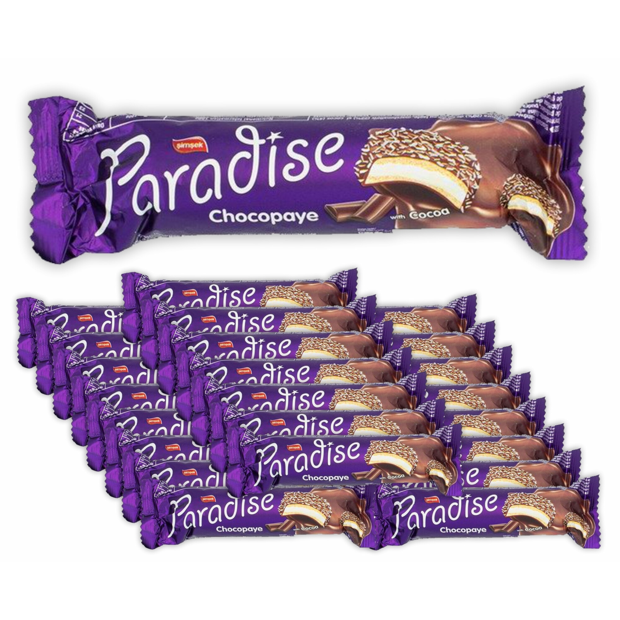 Biscuiti glazurati cu crema de Cacao Paradise Chocopaye 57g, 24