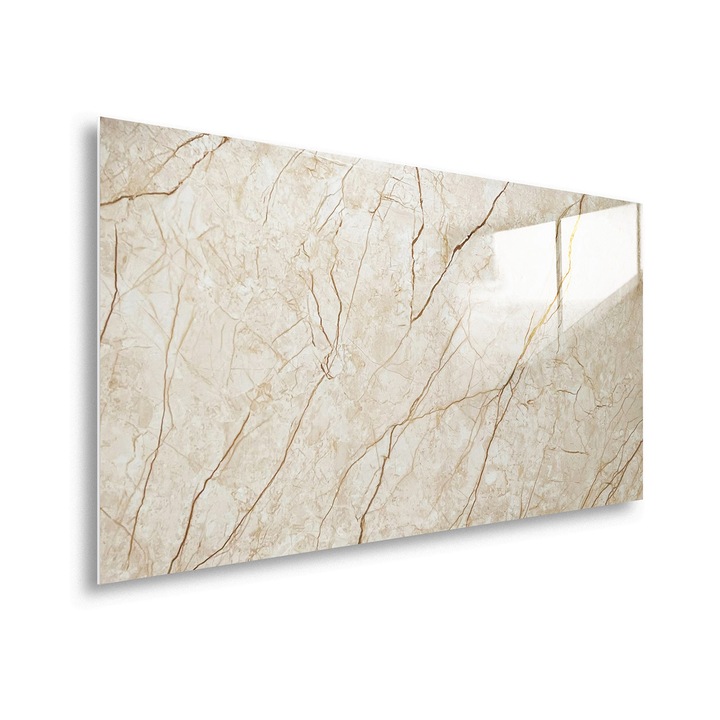 Panouri autoadezive cu efect de marmura, 30 x 60 cm, DecoMeister®, Model Marmura maro, PD012