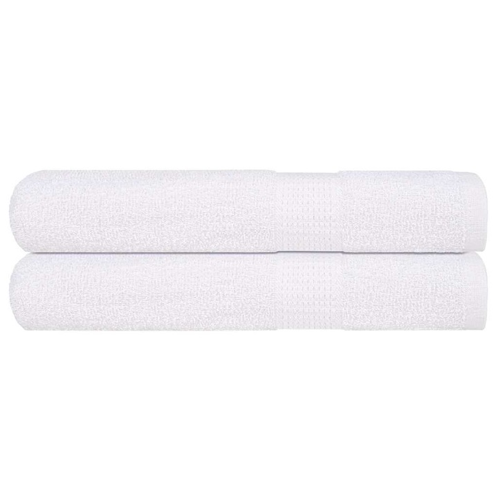 Комплект кърпи vidaXL, 2 бр, бели, 100x200 см, 360 gsm, 100% памук, 1.33 kg
