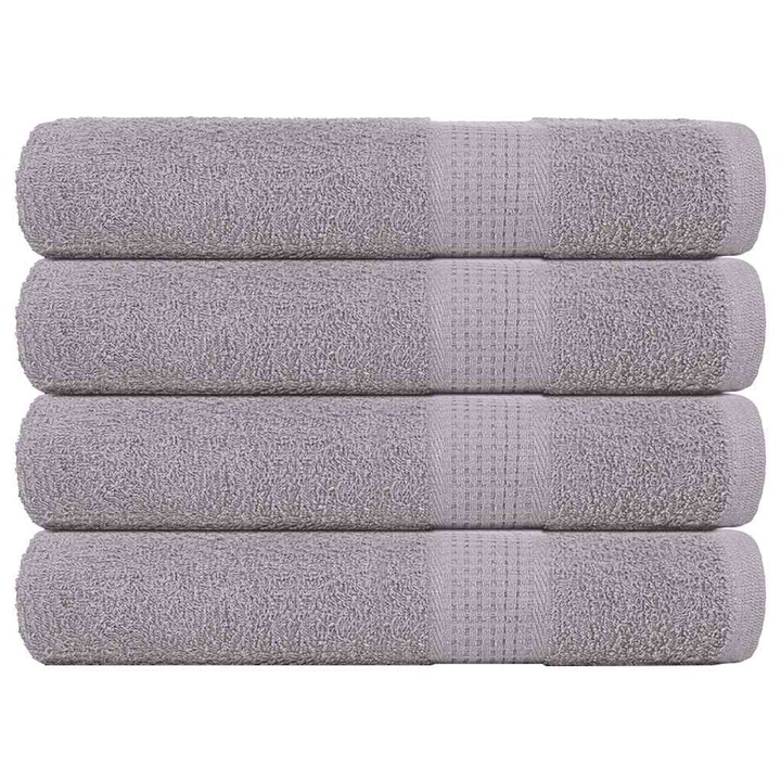 Комплект кърпи за сауна vidaXL, 4 бр, сиви, 80x200 см, 360 gsm, 100% памук, 2.14 kg