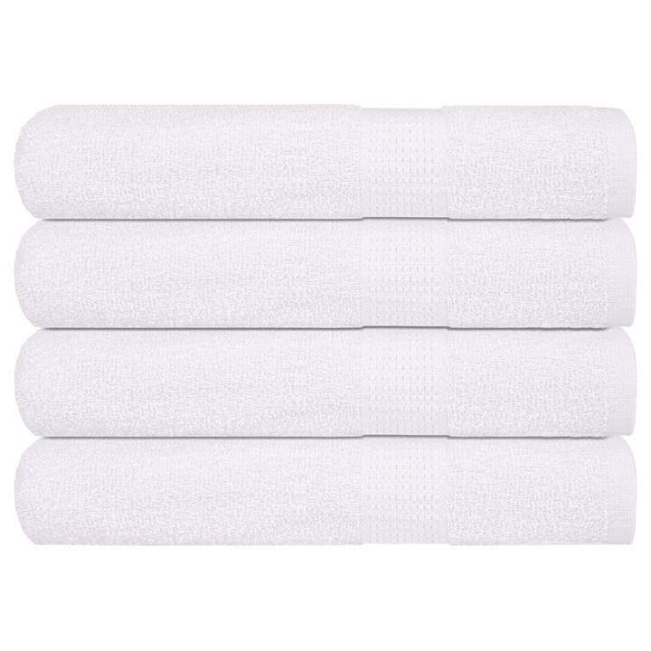 Комплект кърпи vidaXL, 4 бр, бели, 100x200 см, 360 gsm, 100% памук, 2.65 kg