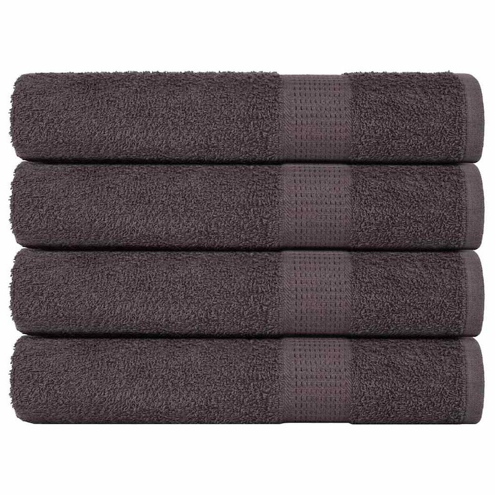 Комплект кърпи за сауна vidaXL, 4 бр, антрацит, 80x200 см, 360 gsm, 100% памук, 2.14 kg