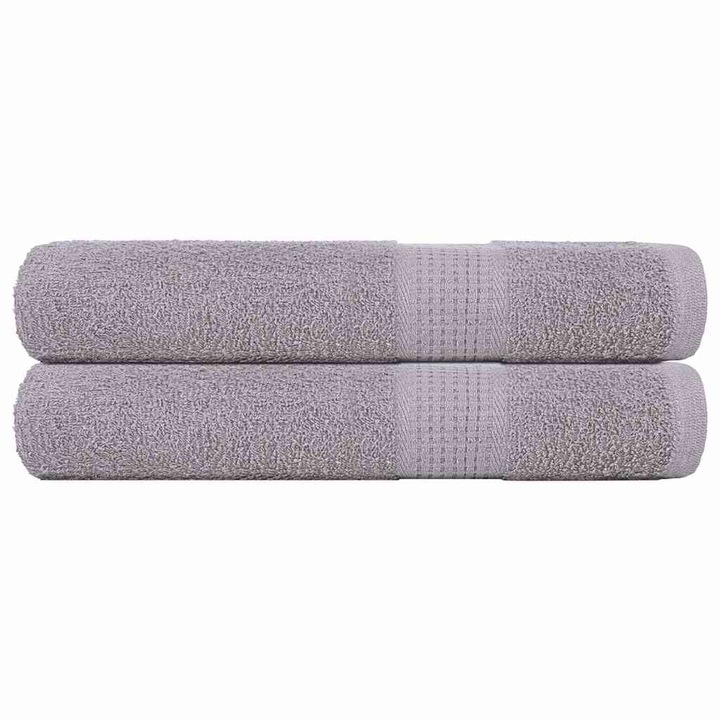 Комплект кърпи за сауна vidaXL, 2 бр, сиви, 80x200 см, 360 gsm, 100% памук, 1.07 kg