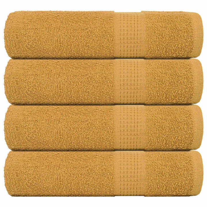Комплект кърпи за баня vidaXL, 4 бр, златисти, 70x140 см, 360 gsm, 100% памук, 1.26 kg