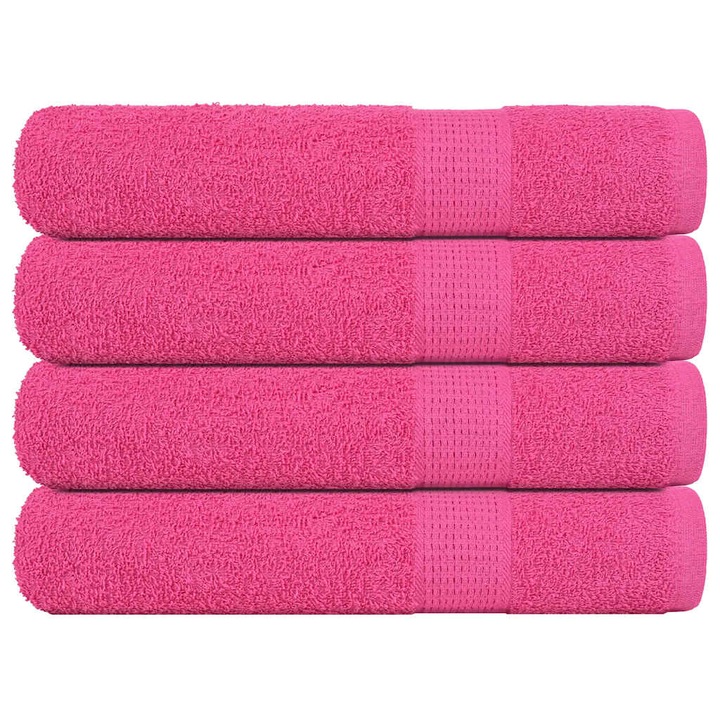 Комплект кърпи за сауна vidaXL, 4 бр, розови, 80x200 см, 360 gsm, 100% памук, 2.13 kg