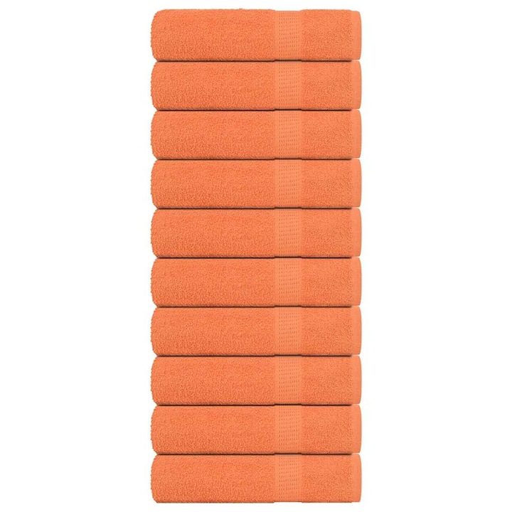 Кърпи за баня vidaXL, 10 бр, оранжеви, 100x150 см, 360 gsm, 100% памук, 0.08 kg