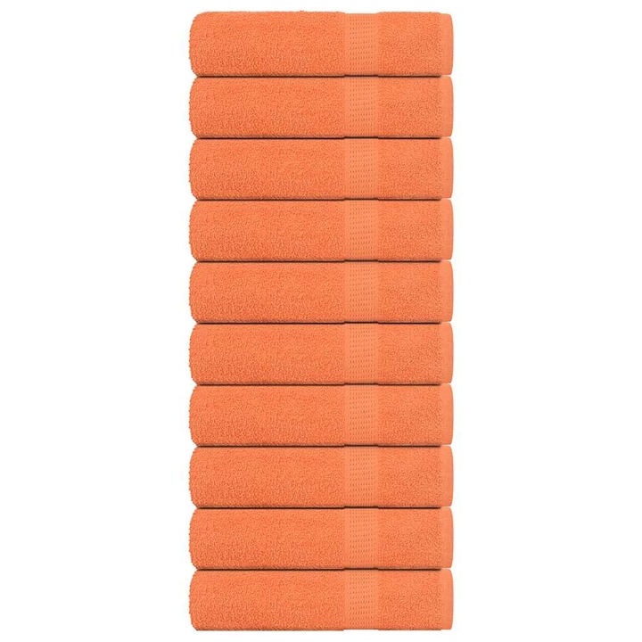 Кърпи за баня vidaXL, 10 бр, оранжеви, 70x140 см, 360 gsm, 100% памук, 0.14 kg
