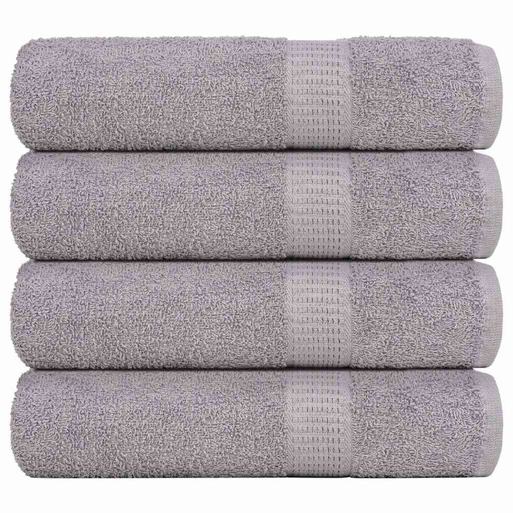 Комплект кърпи за баня vidaXL, 4 бр, сиви, 100x150 см, 360 gsm, 100% памук, 1.94 kg