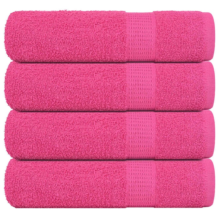 Prosoape de mana vidaXL, 4 buc, roz, 50x100 cm, 360 g/m², 100% bumbac, 0.74 kg