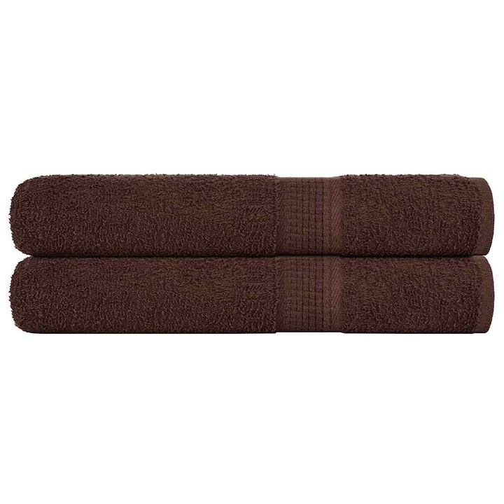 Комплект кърпи за сауна vidaXL, 2 бр, кафяви, 80x200 см, 360 gsm, 100% памук, 1.08 kg