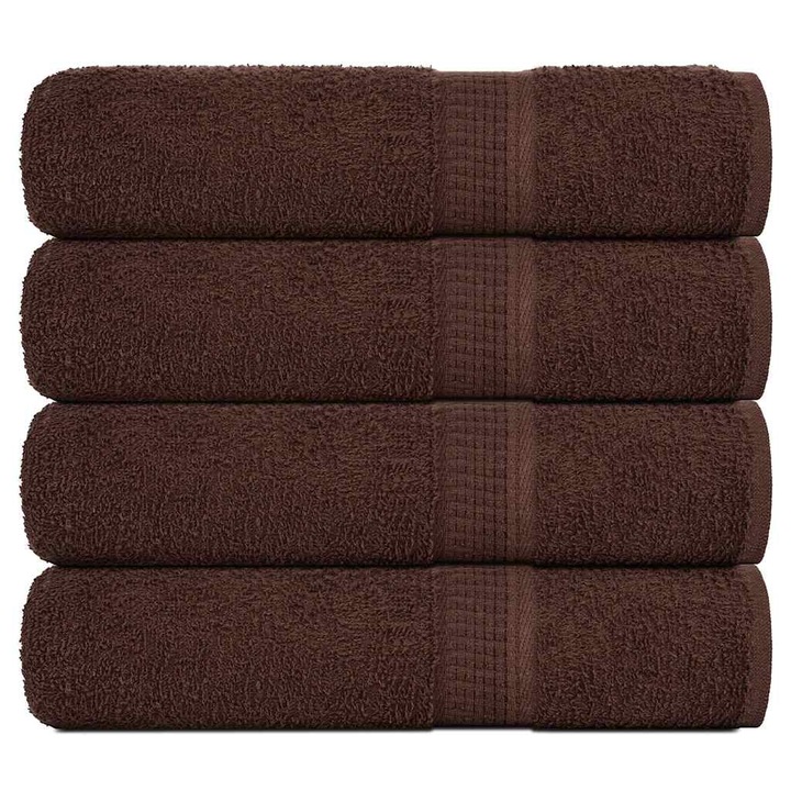 Комплект кърпи за баня vidaXL, 4 бр, кафяви, 70x140 см, 360 gsm, 100% памук, 1.27 kg