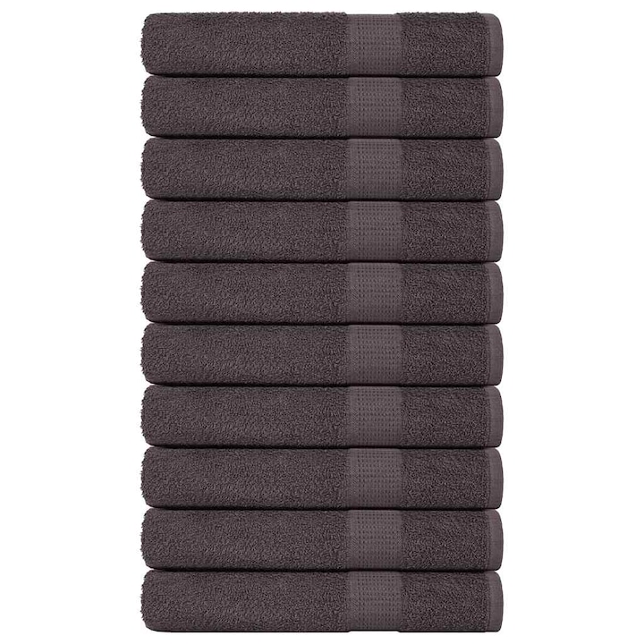 Комплект кърпи за сауна vidaXL, 10 бр, антрацит, 80x200 см, 360 gsm, 100% памук, 5.39 kg