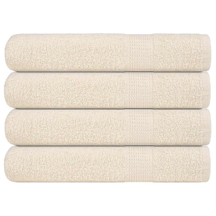 Комплект кърпи за сауна vidaXL, 4 бр, кремави, 80x200 см, 360 gsm, 100% памук, 2.13 kg