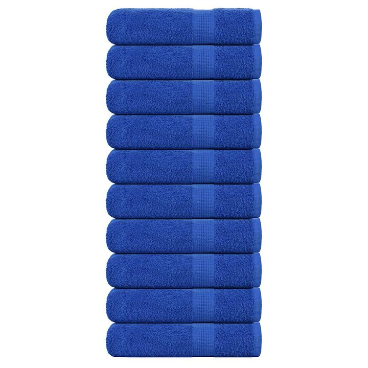 Кърпи за баня vidaXL, 10 бр, сини, 100x150 см, 360 gsm, 100% памук, 0.14 kg